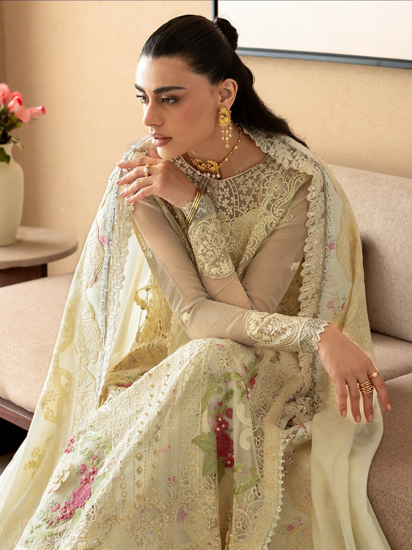 Mahnur Sirene Luxury Lawn'26 Embroidered Stitched 3-Piece Suit-S-10