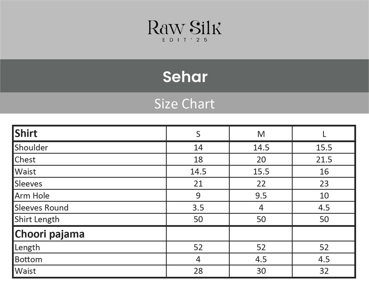 Hemstitch Raw Silk Embellished Stitched Pishwas-Sehar