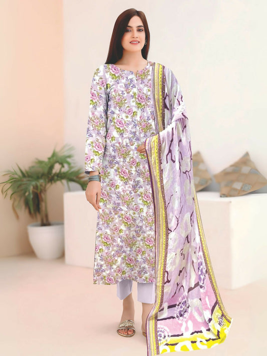 Cross Sketch Lawn Printed Unstitched 2-Piece Suit-Sanober