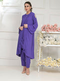 Ruby's Couture Basic Element '25 Georgette Plain Stitched 3-Piece Suit-Asian Blue
