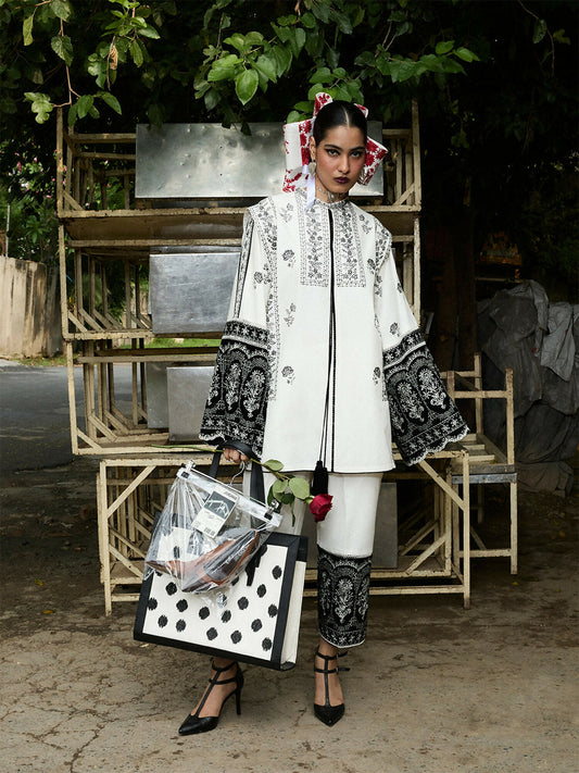 Jugnu By Hussain Rehar Mono 2025 Edit IV Cotton Embroidered Stitched 2-Piece Suit-Ayai