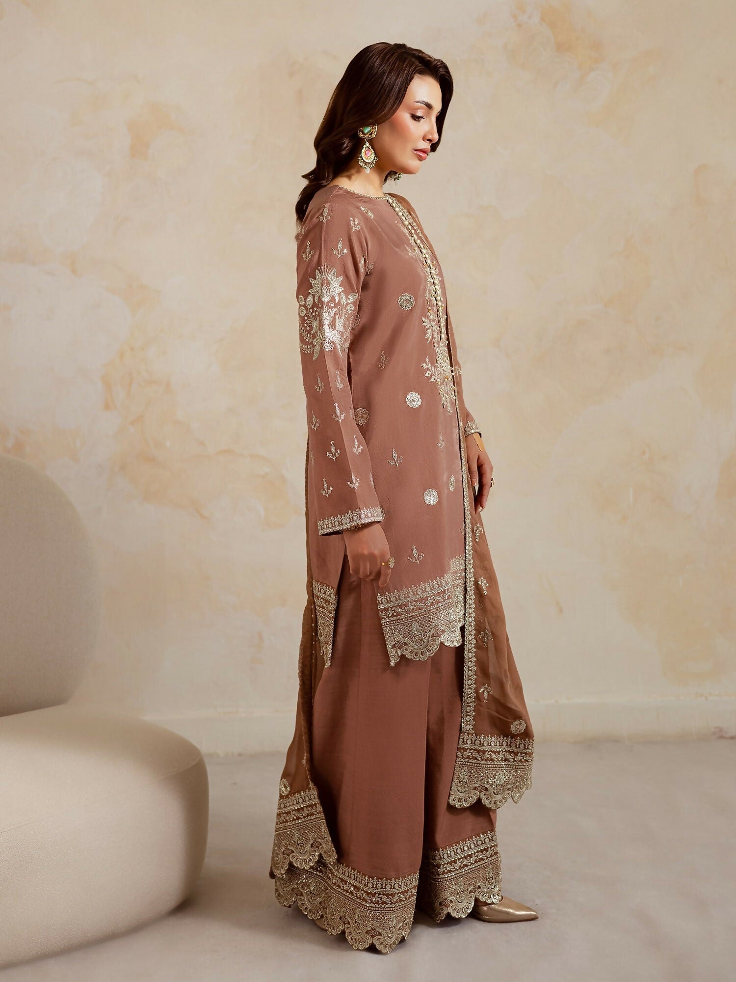 Allure By IH Luxury Pret Raw Silk Embellished Stitched 3-Piece Suit-Naghma