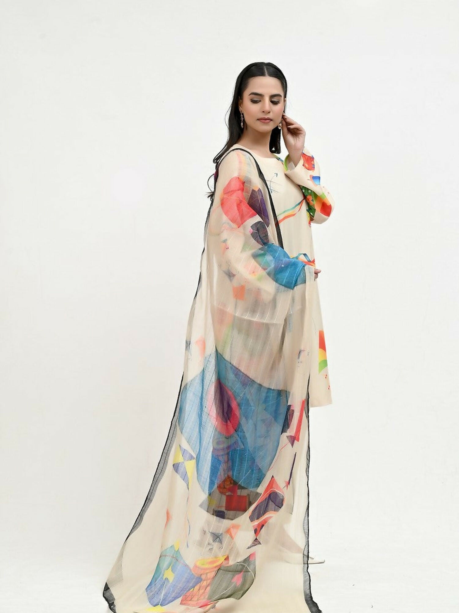 Imran Aftab Basant Mela Raw Silk Printed Unstitched 3-Piece Suit-IARP 07