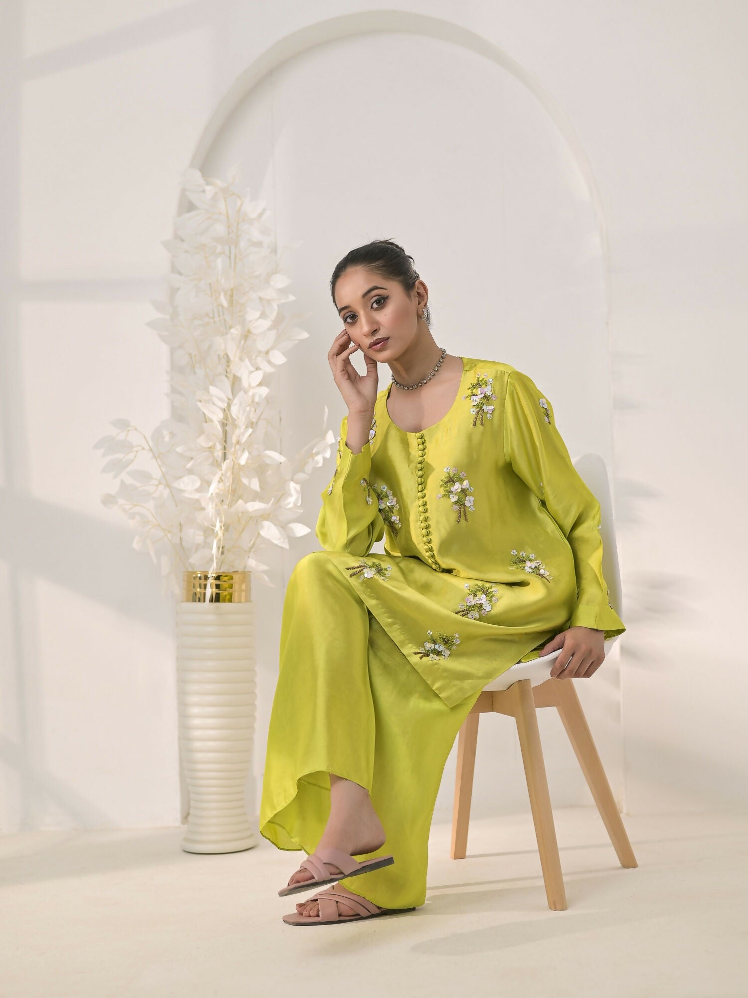 Ruby's Couture The Luxe Edit Sheesha Silk Embellished Stitched 2-Piece Suit-Shahnoor