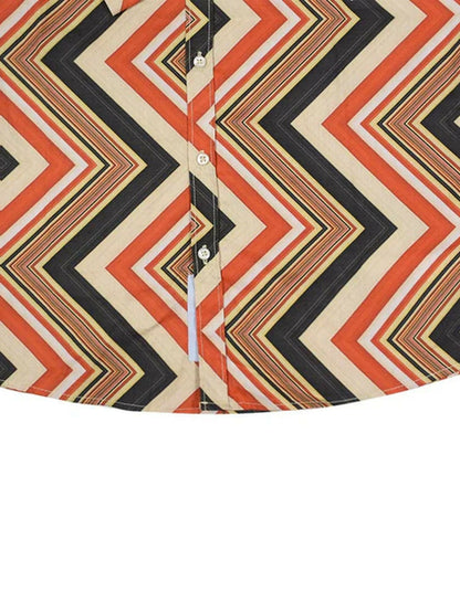 Jupiter Cotton Linen Zigzag Shirt-11533