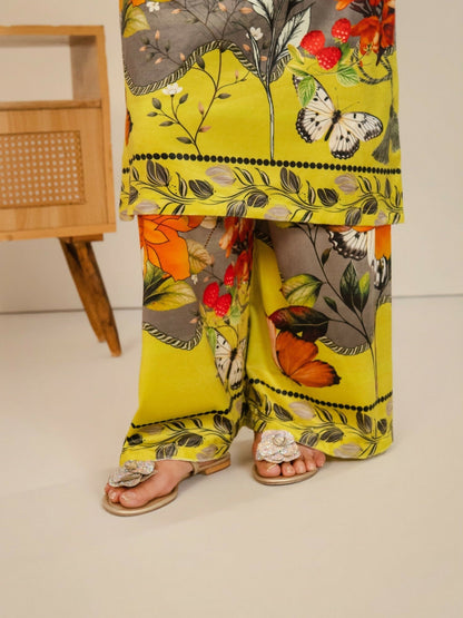 Stylish Collection Velvet Vogue Printed Co-Ord Set-Butterfly Bold