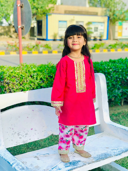 Kidoz Kloset Cotton Silk Embellished Stitched 3-Piece Suit-Stork Beauty