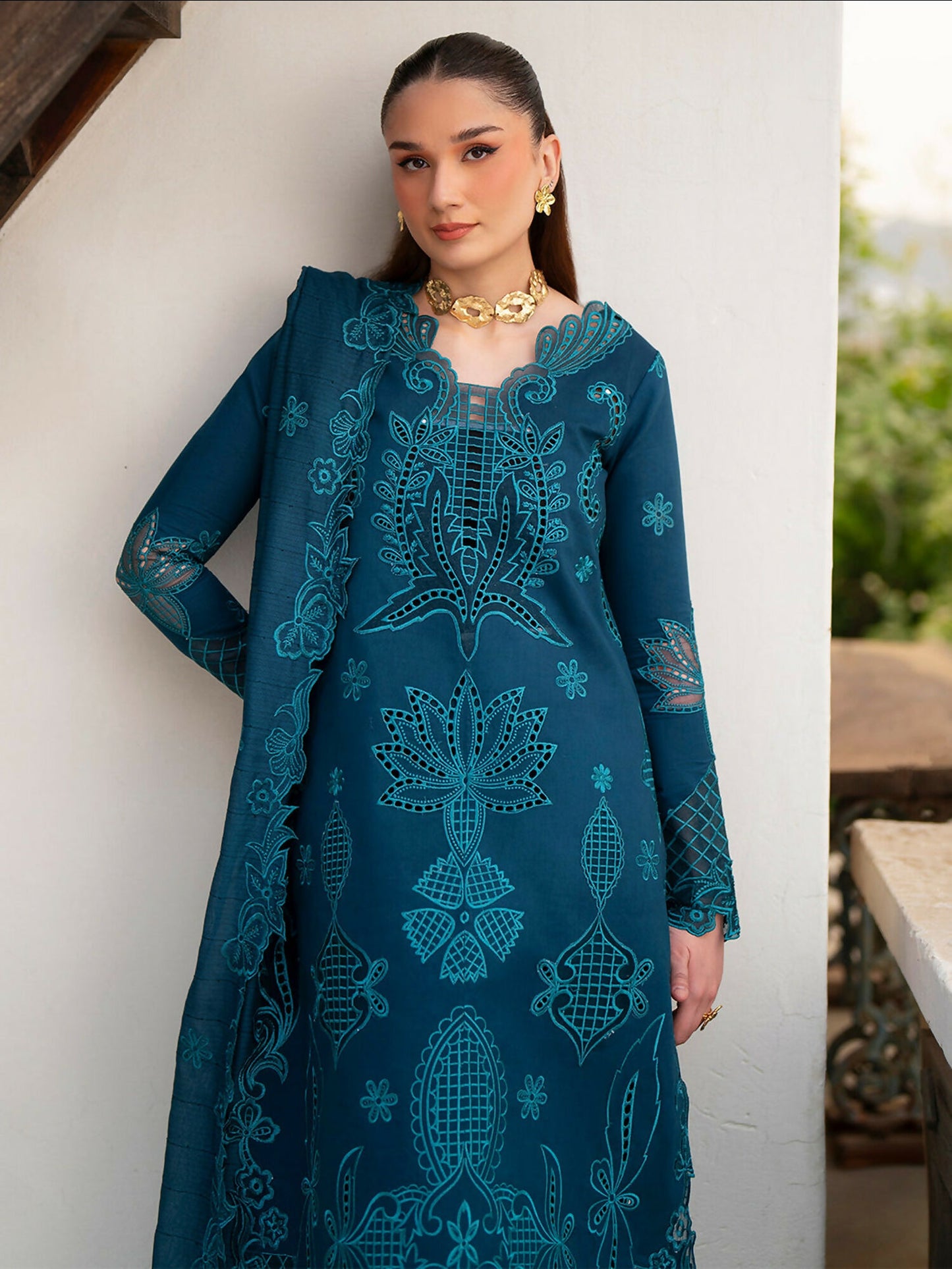 Mahnur Angan Lawn'26 Embroidered Stitched 3-Piece Suit-AN-014