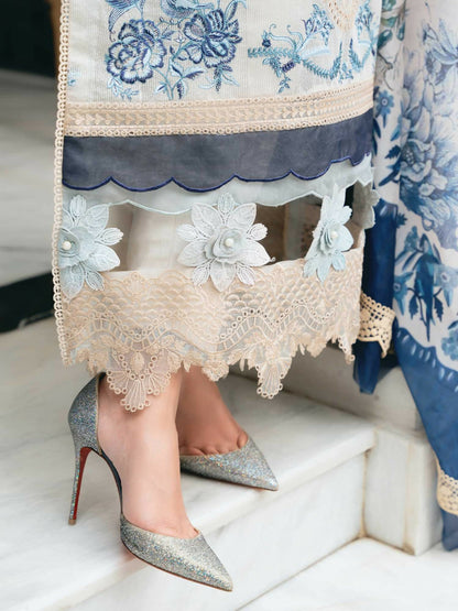 Shiza Hassan Aira Luxury Pret Cotton Net Embroidered Stitched 4-Piece Suit-Zuha