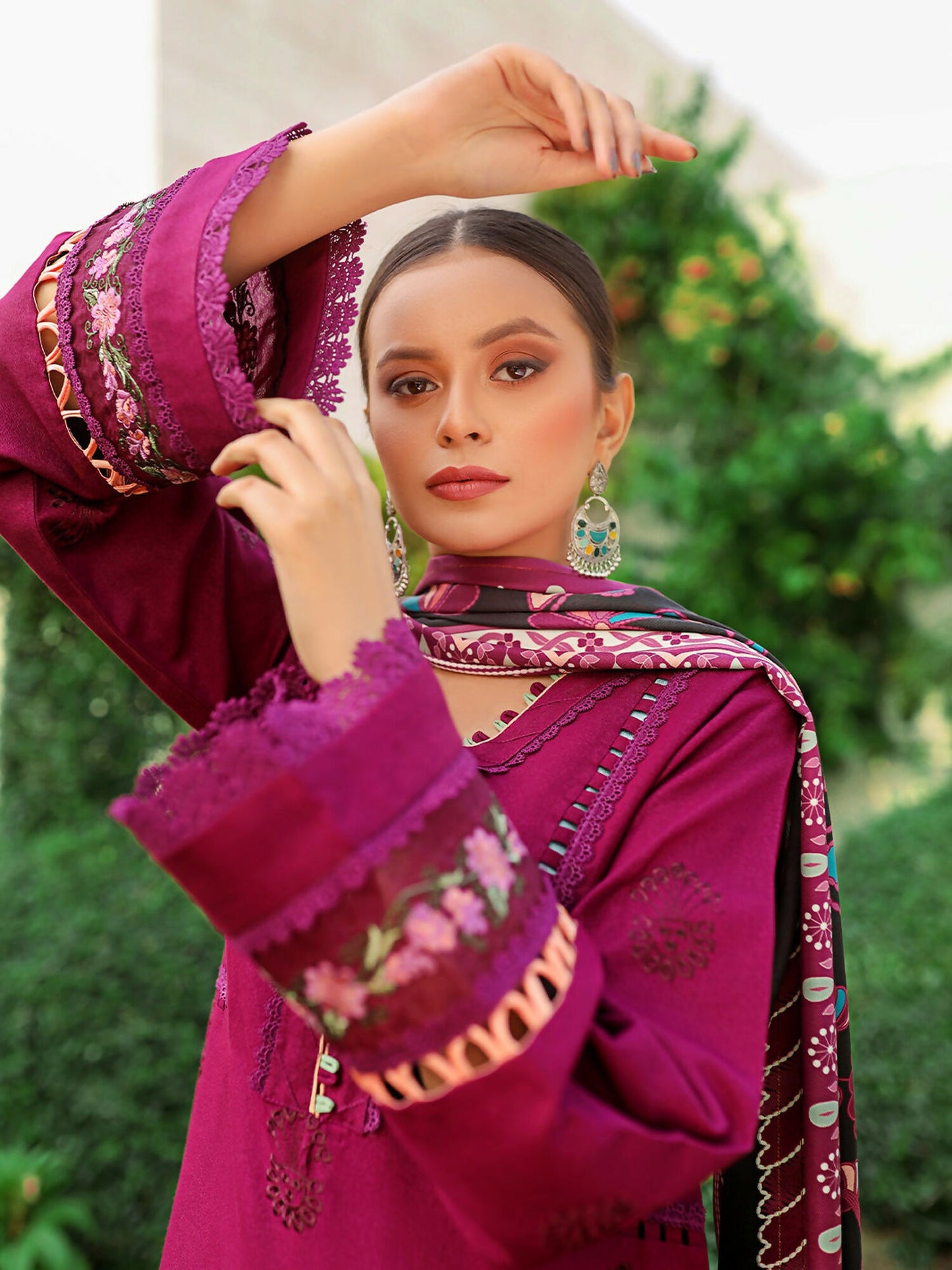 Binilyas Karandi Embroidered Unstitched 3-Piece Suit-756-A