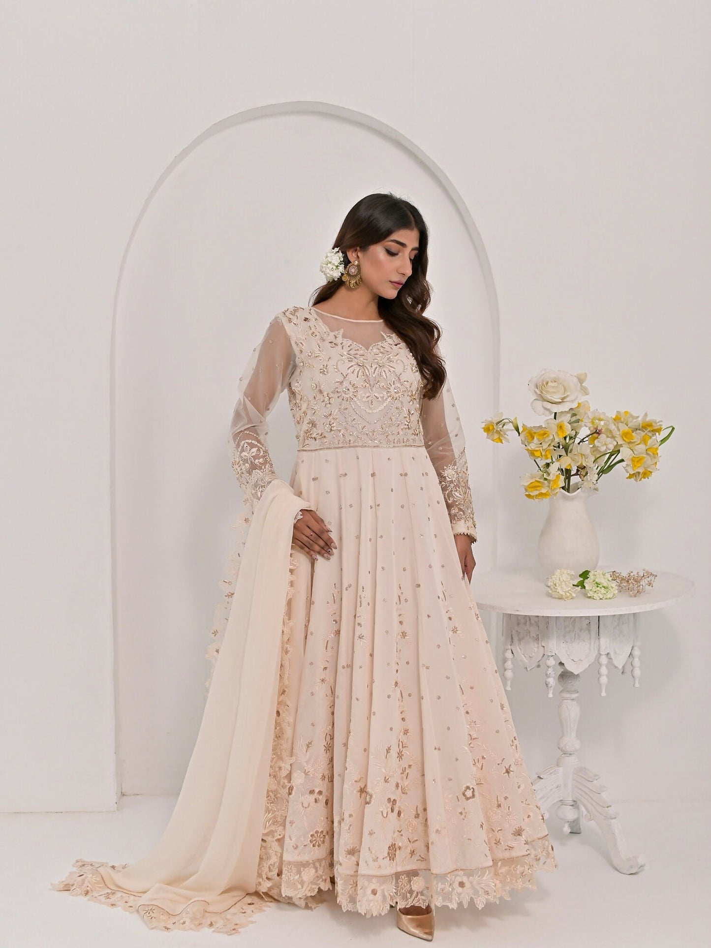Farooq Hameed Studio Pariza Lux Festive'25 Glass Silk Embroidered Stitched 3-Piece Suit-Aifa