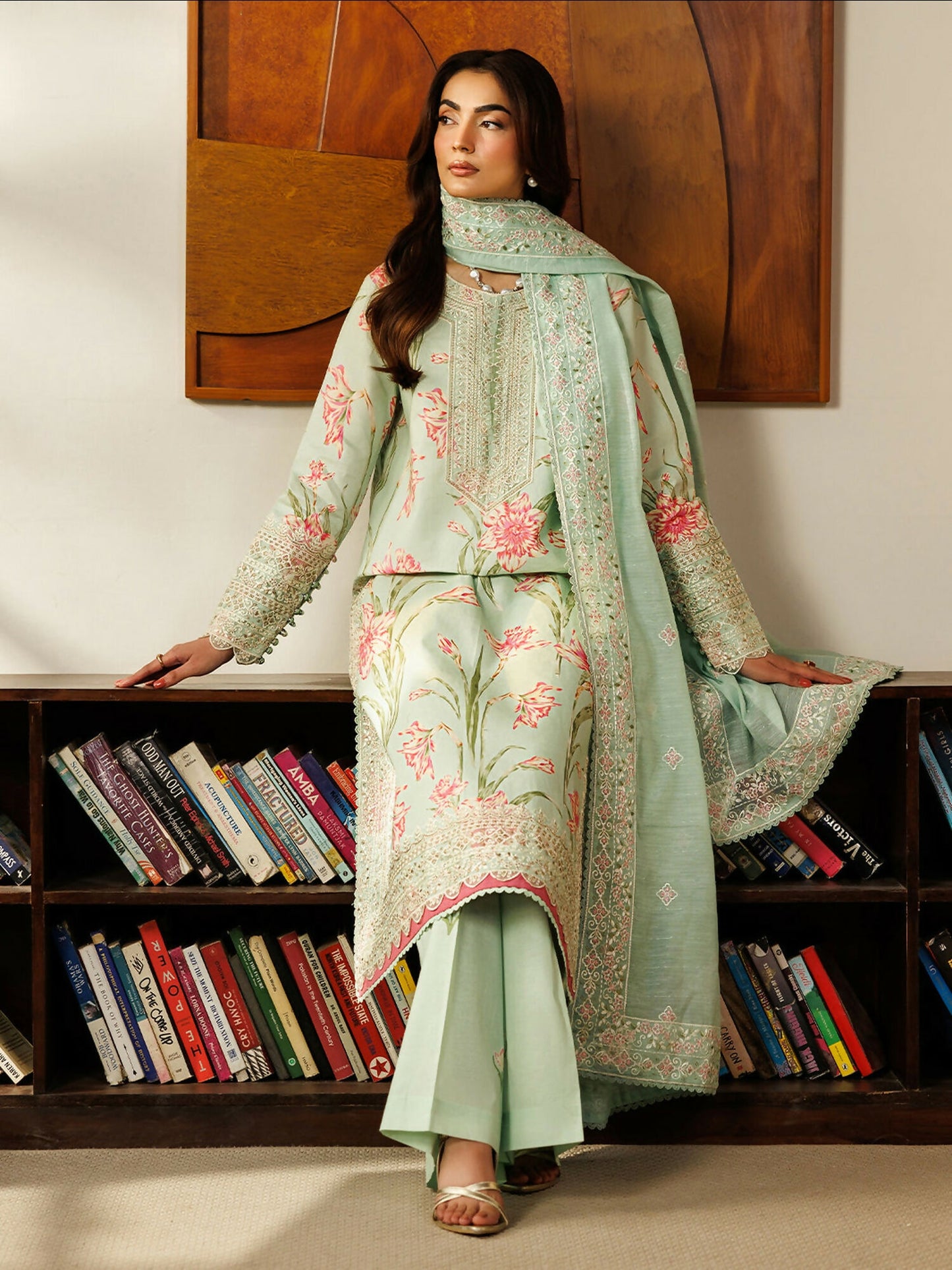 Mahnur Leila Lawn'26 Embroidered Unstitched 3-Piece Suit-L-01