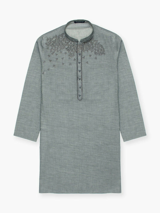 Velvour Boys Cotton Embroidered Stitched Kurta-VB199-B