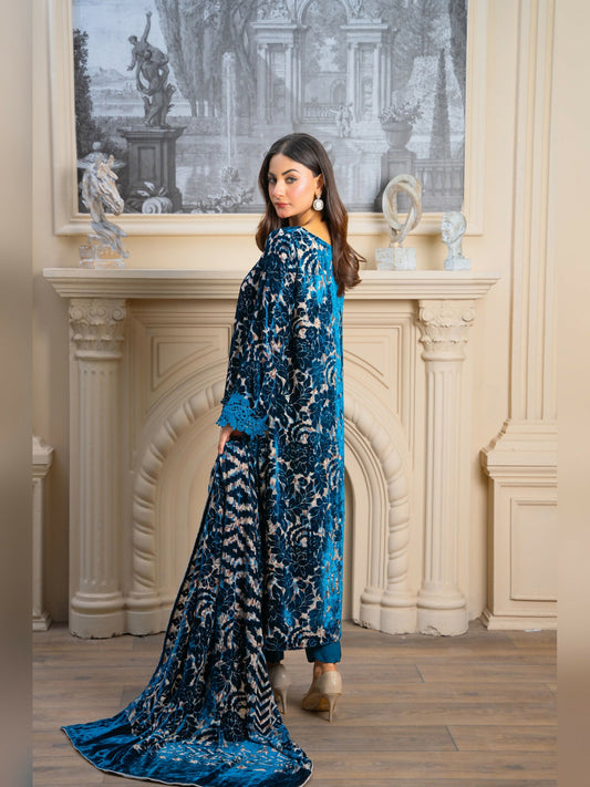 Noori Palachi Embossed Printed Unstitched 3-Piece Suit