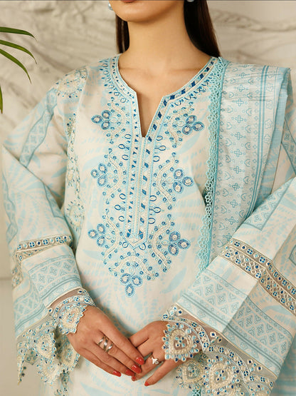 Mahnur Leila Lawn'26 Embroidered Unstitched 3-Piece Suit-L-10
