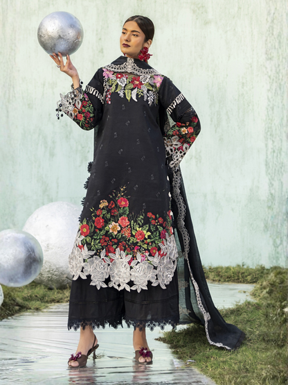 Parishay Ivy Bloom'26 Lawn Embroidered Unstitched 3-Piece Suit-IB-02