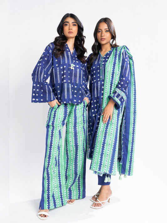 Alkaram Studio Khaddar Printed Unstitched 3-Piece Suit-FW-16.1-24-Blue