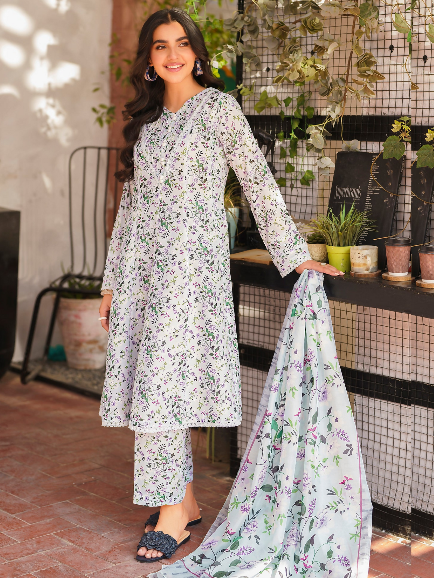 Panache Apparel Swiss Lawn Printed Stitched 3-Piece Suit-Erica