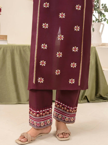 Stylish Collection Aaraish Linen Embroidered Stitched 2-Piece Suit-Nazakat