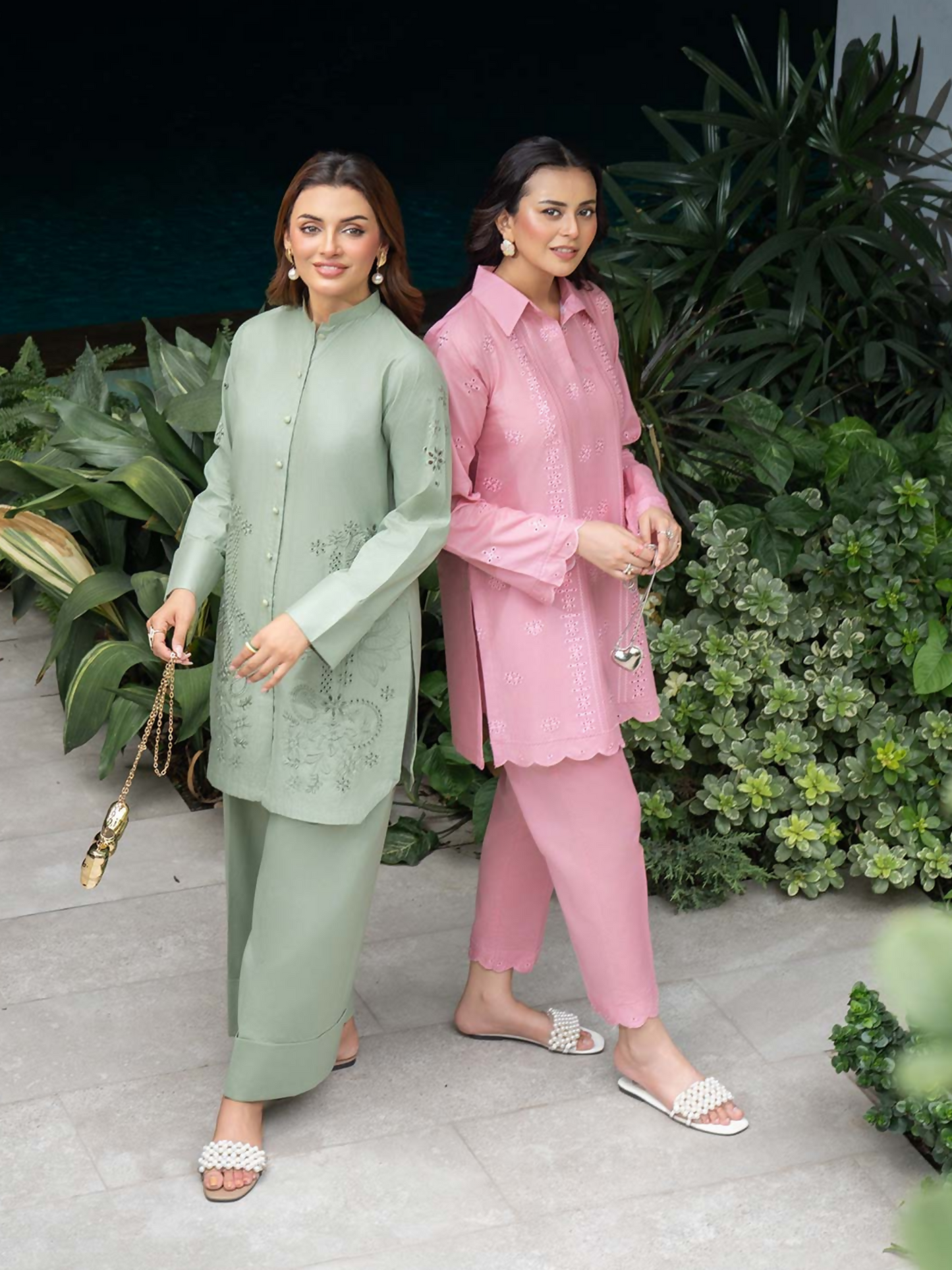 Panache Apparel Solid Story Cotton Lawn Embroidered Stitched Suit-Mysa