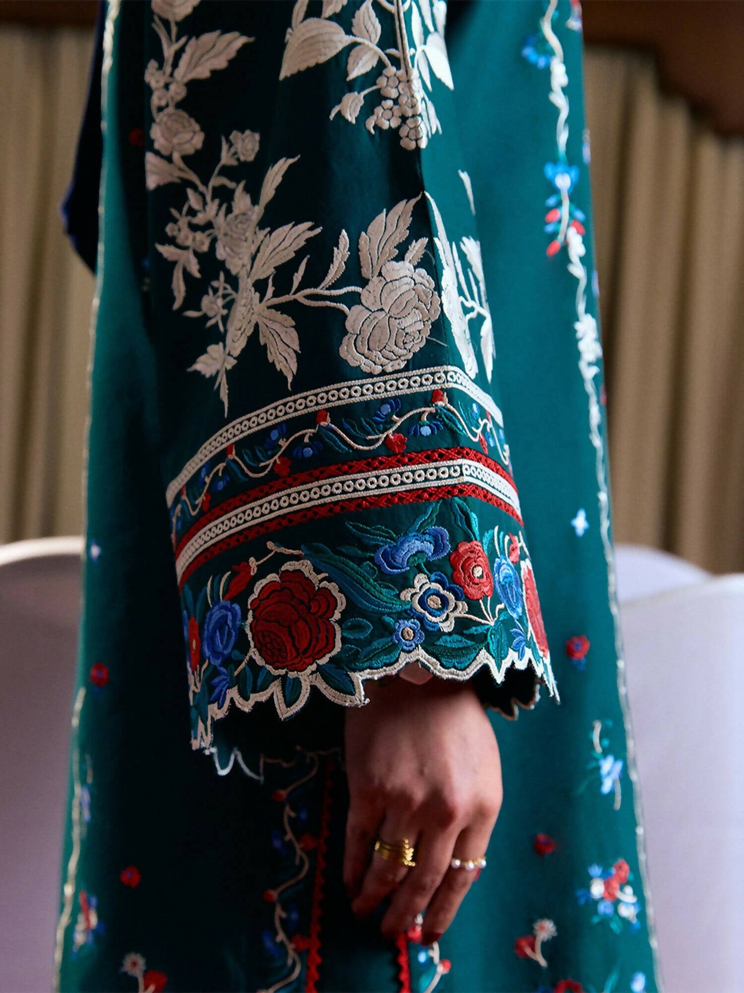 Jugnu by Hussain Rehar Summer Pret'25 Edit III Cotton Embroidered 2-Piece Suit-Tanav