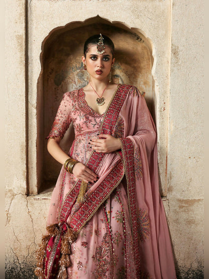 Hussain Rehar Massarat Festive Unstitched'25 Organza 3-Piece Suit-Roshanara