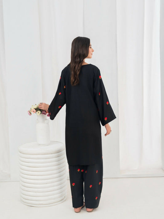 Stylish Collection Allure Linen Embroidered Stitched 2-Piece Suit-Petal