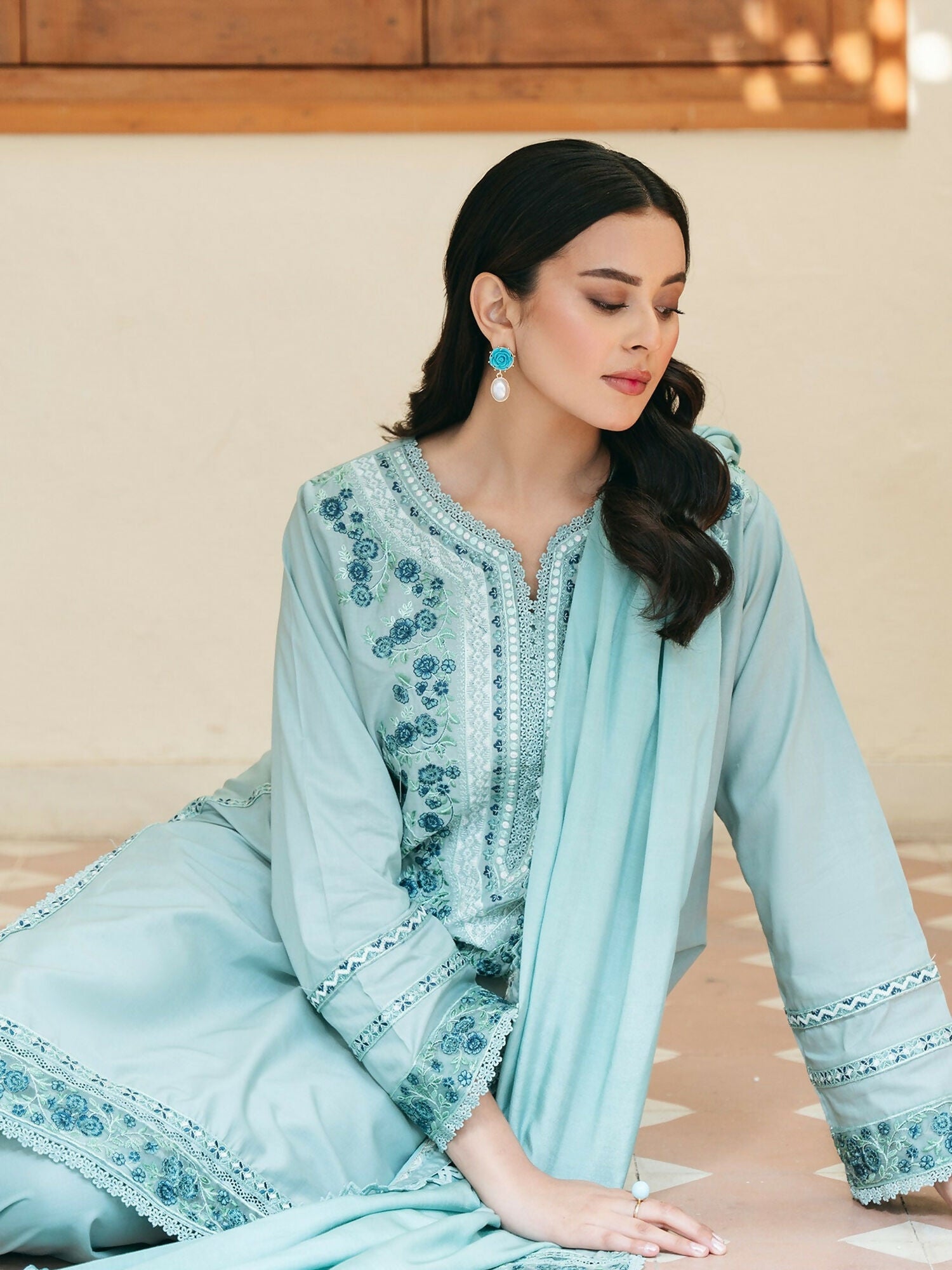 Mannat Clothing Lawn Embroidered Stitched Suit-Amalia