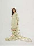 Kachy Dhaagy Cotton Embroidered Stitched 3-Piece Suit-Hania