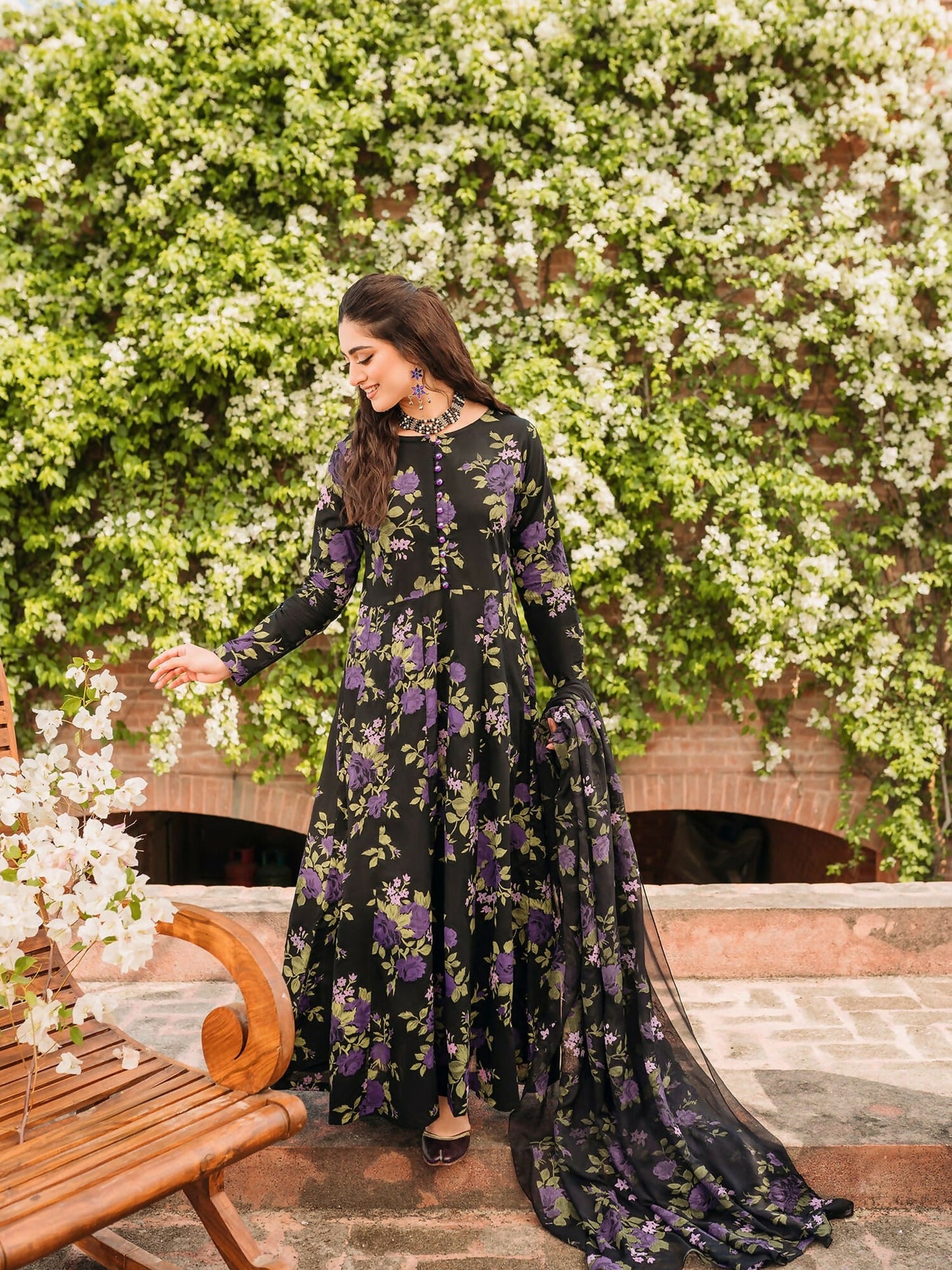 Panache Apparel Daily Essentials RTW Linen Printed Stitched Suit-Shabnam