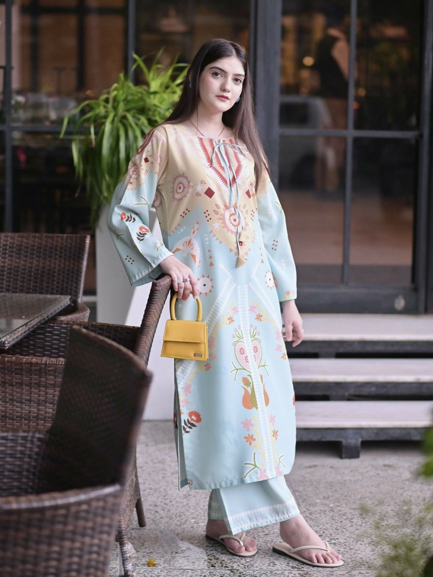 MH Cloth House Poly Lawn Printed Co-Ord Set-Dilnashin