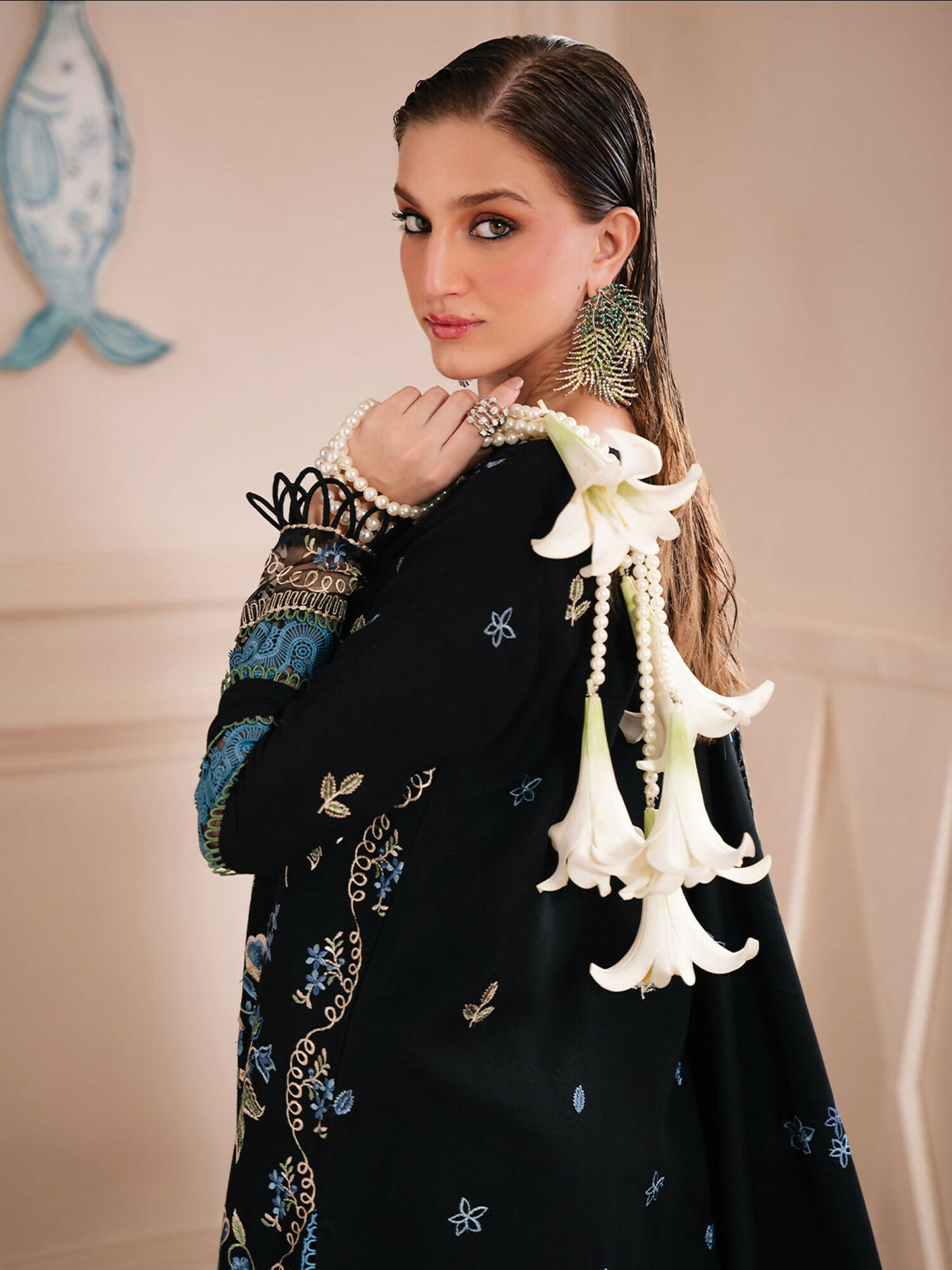 Mahnur Secret Garden Karandi Embroidered Stitched 3-Piece Suit–SG-011