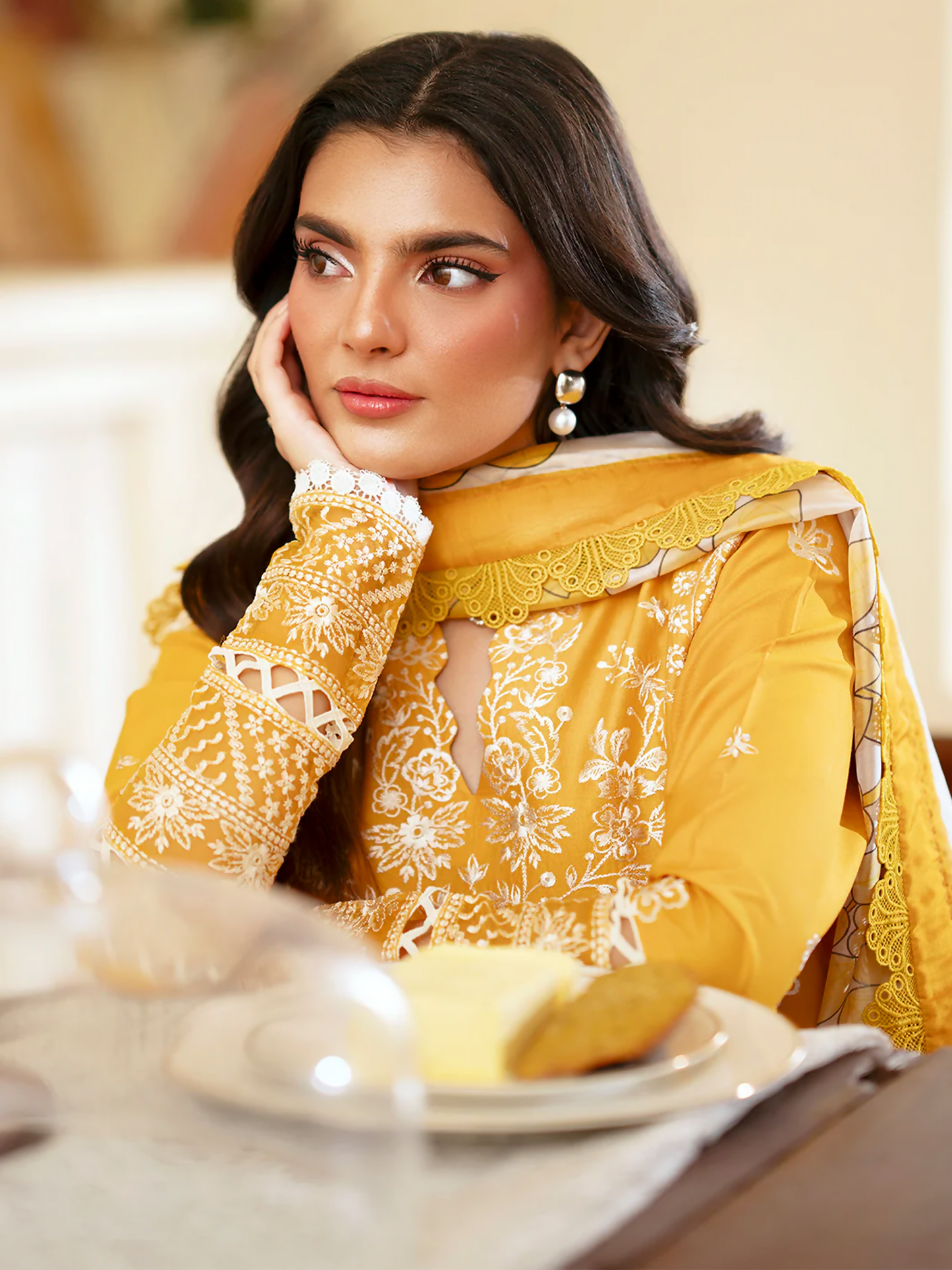 Mahnur Ember Lawn Embroidered Unstitched 3-Piece Suit-EM-013