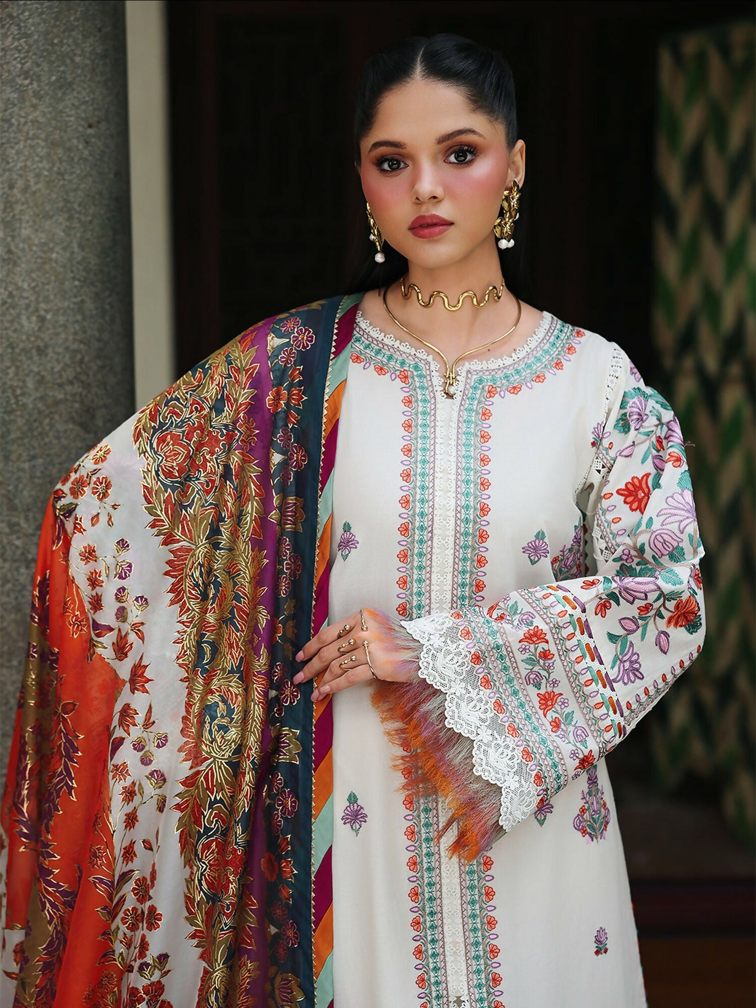 Binilyas Lumina Summer Lawn Embroidered Unstitched 3-Piece Suit-L74-B