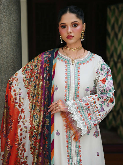 Binilyas Lumina Summer Lawn Embroidered Unstitched 3-Piece Suit-L74-B