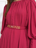 Ruby's Couture Basic Element'25 Georgette Dress Set-Melon
