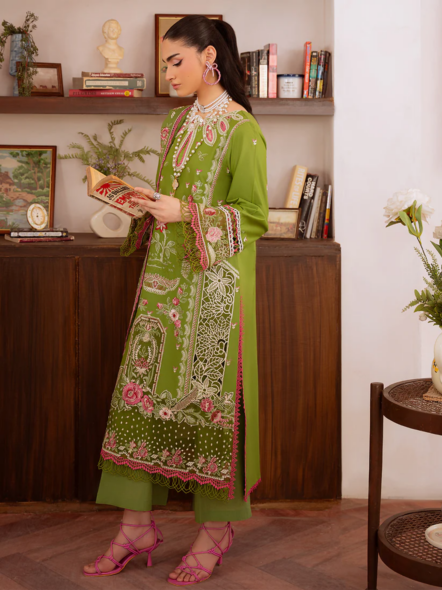 Mahnur Shanaya Lawn Embroidered Unstitched 3-Piece Suit-SN-11