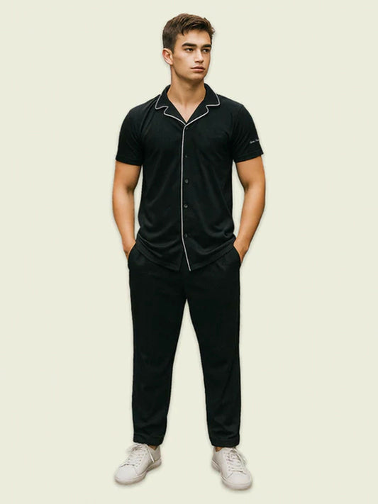 Jupiter Plain Lining Contrast French Pique Coord Set-15115