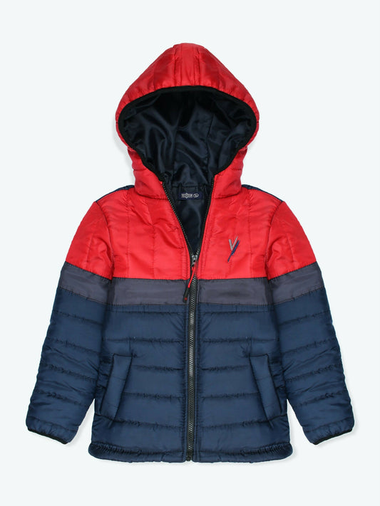 Red and blue Velvour Puffer Jacket-VJ012-A