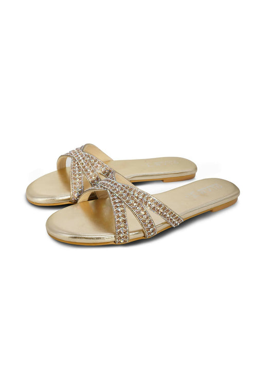 Golden Royale Leather Women’s Slides