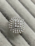 Silver Gold H&A Jewellery 18K Gold Polished Zircon Cluster Ring-Dual tone