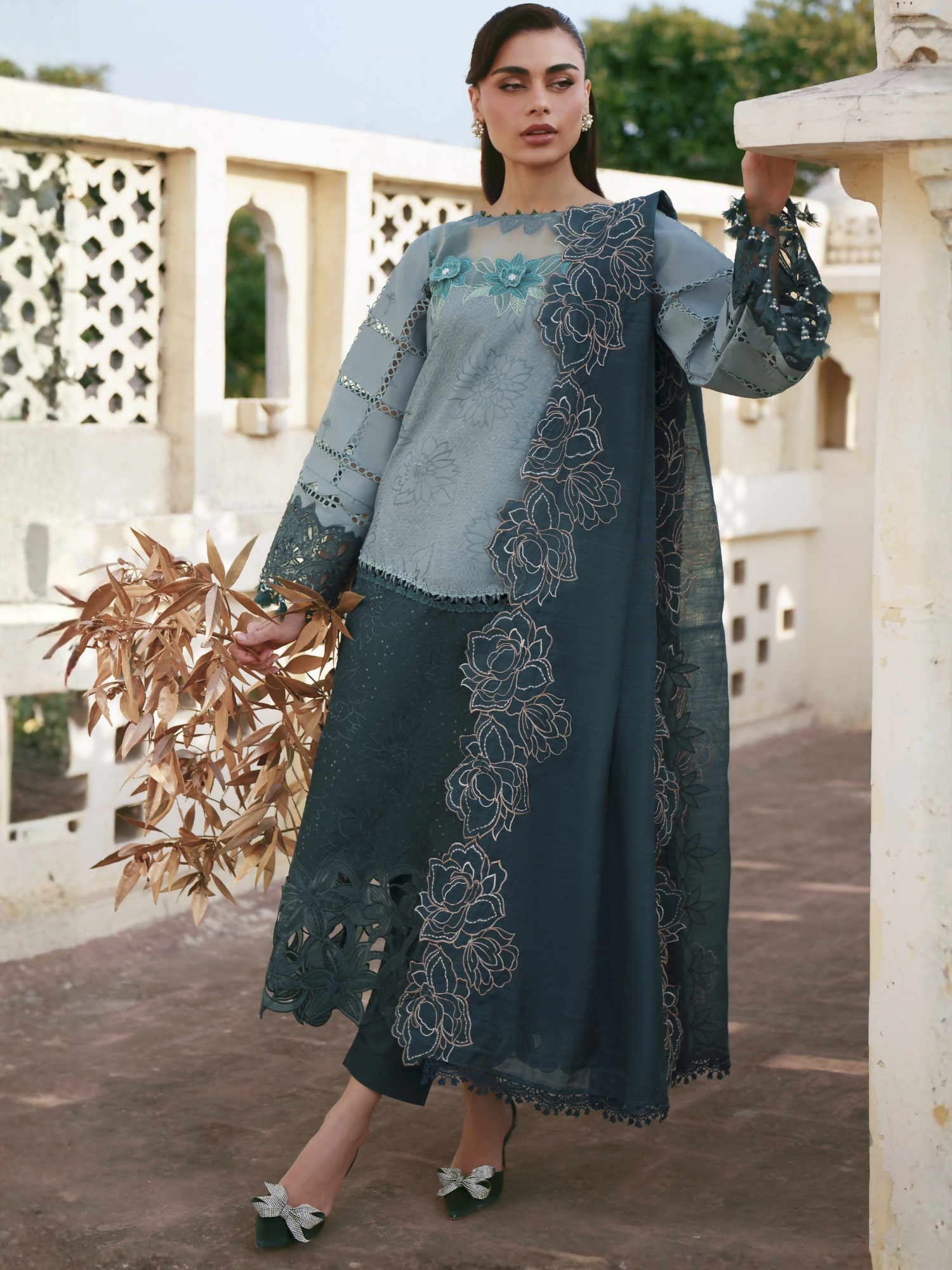 Parishay Shangrila Lawn Embroidered Unstitched 3-Piece Suit-SLA-07