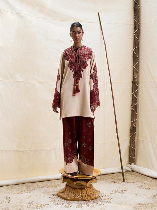Jugnu By Hussain Rehar AW 25 - Edit I Karandi Embroidered Stitched 2-Piece Suit-Bareen