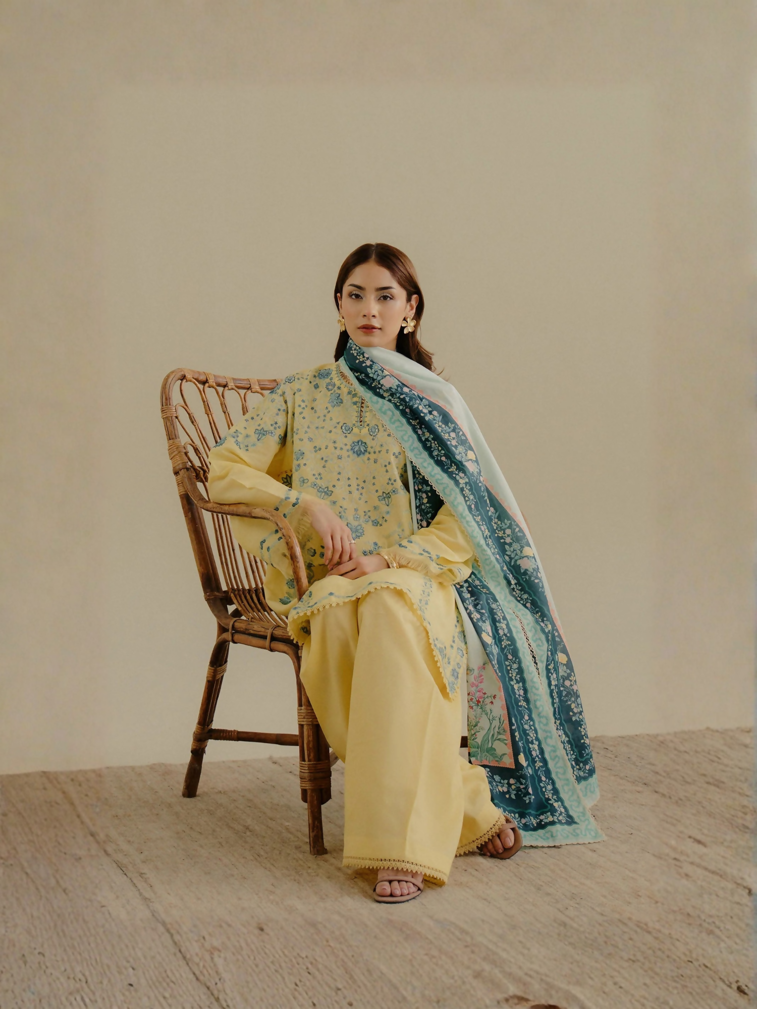 COCO by Zara Shahjahan Lawn'25 Embroidered Unstitched-3-Piece Suit-Velin-7B