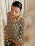 Hussain Rehar Moon In The Golden Cup Raw Silk Embellished Stitched 3-Piece Suit-Duende