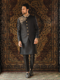 Gem Garments The Sartorial Edit Jacquard Embellished Prince Coat-Dilshad