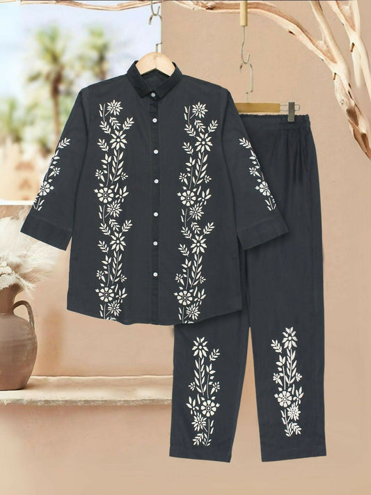 Velvour Girls Cotton Printed Co-Ord Set-VG158-A