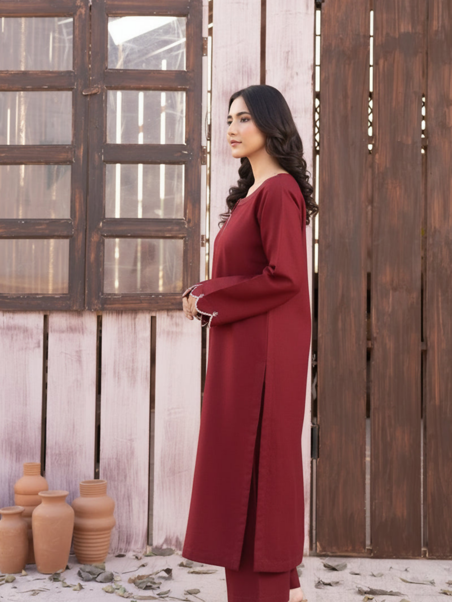 Panache Apparel Winter Core Khaddar Embroidered Stitched Suit-Kindle