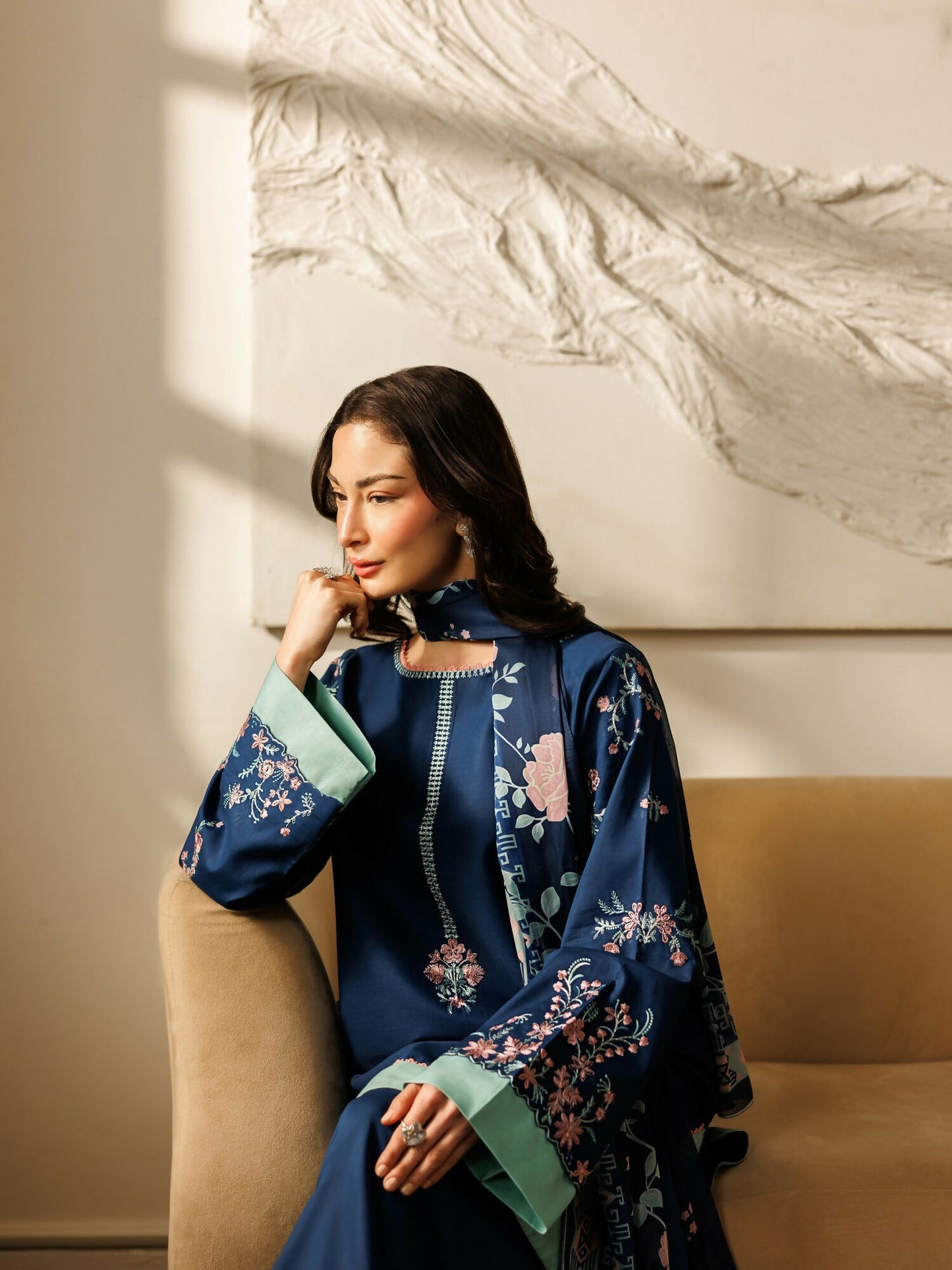 Panache Apparel Mistfall Ramadan Edit Cotton Embroidered Stitched Suit-Linea