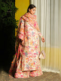 Hussain Rehar Luxury Pret Eid'23 Raw Silk Embellished Stitched 3-Piece Suit-Tawny